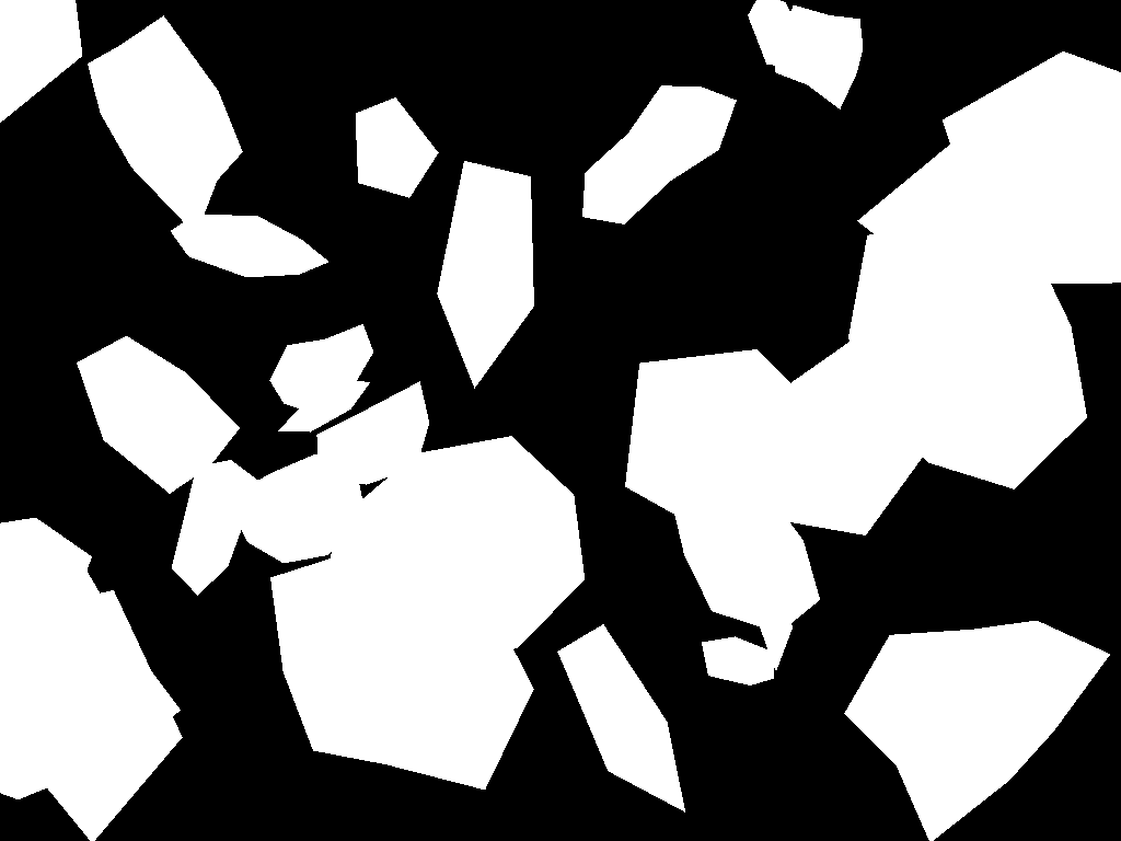 Synthetic binary mask of the same generated shapes; not a model prediction